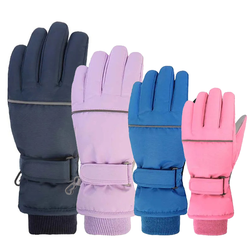 Kids Outdoor Gloves - 防水スキー手袋大人子供厚い子供スノーボード手袋屋外フリース裏地家族冬手袋男の子女の子用