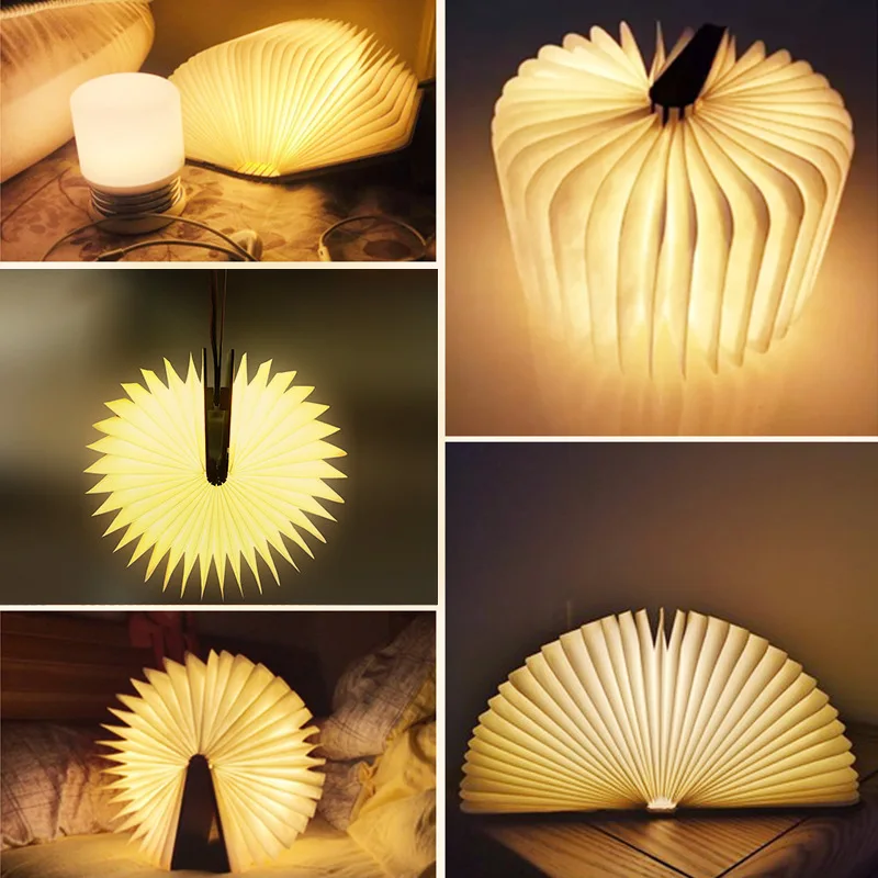 Kids Outdoor Wooden Table - 3D 折りたたみクリエイティブ LED ナイトライト RGB カラー