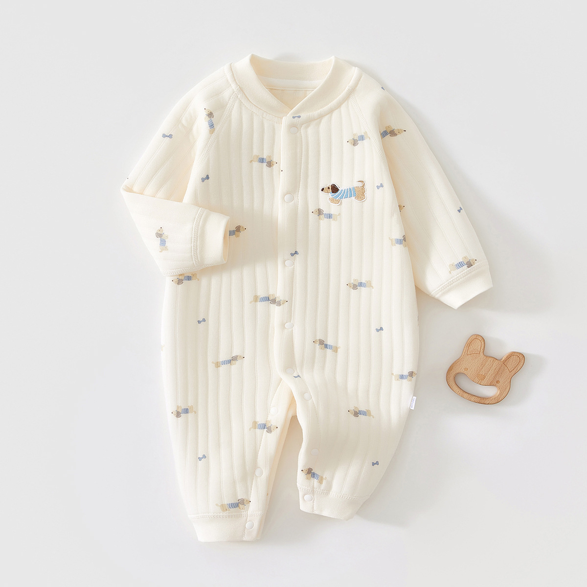 Kids Outdoor Jumpsuit - AYNIGIELL 秋と冬の新生児ジャンプスーツ、高品質の純粋な綿の女の赤ちゃん服 0-18 ヶ月の赤ちゃん男の子アウトドアウェア