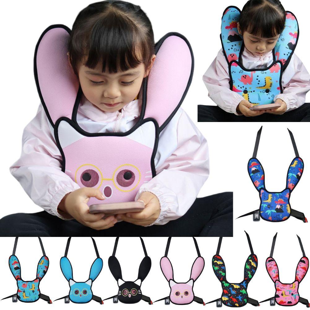 Swing Seat Belt - 1 セットかわいい漫画プリント車のシートベルト調整アンカー抗絞殺首保護胃チャイルドシートベルトアジャスター