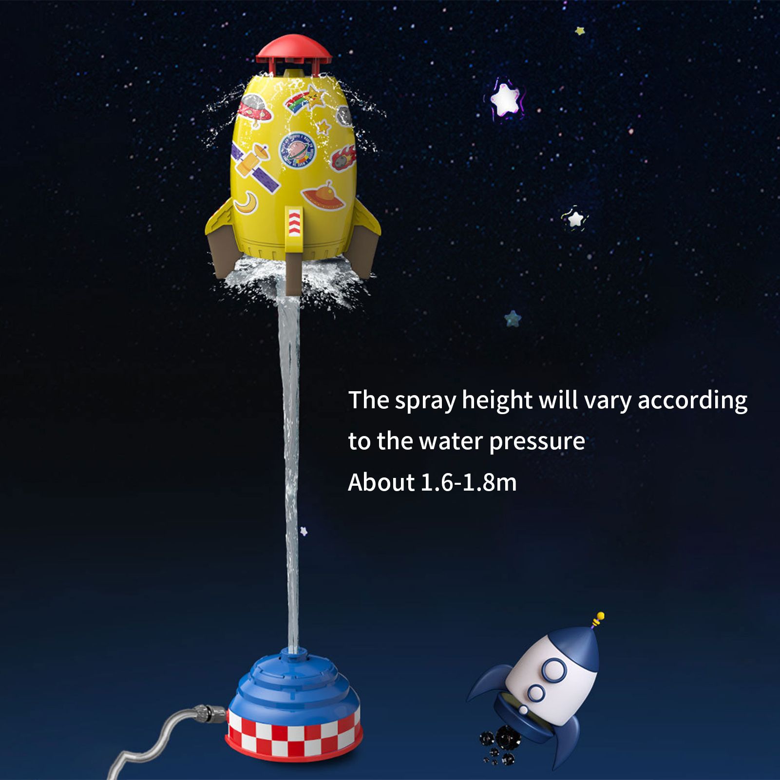 Kids Outdoor Water Toys - 夏のロケットランチャーおもちゃ 屋外ロケット水圧式スプリンクラーおもちゃ 庭の芝生での楽しいインタラクション 水スプレー 子供向け