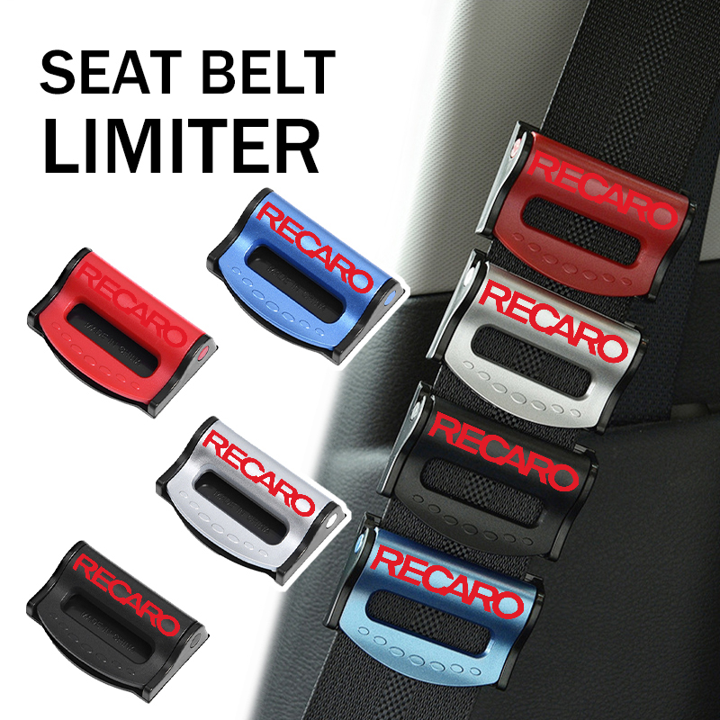 Swing Seat Belt - 調整可能な車のロゴ安全ベルトストッパーバックルクリップシートベルト固定リミッタークリップ自動車内装アクセサリー（レカロ用）