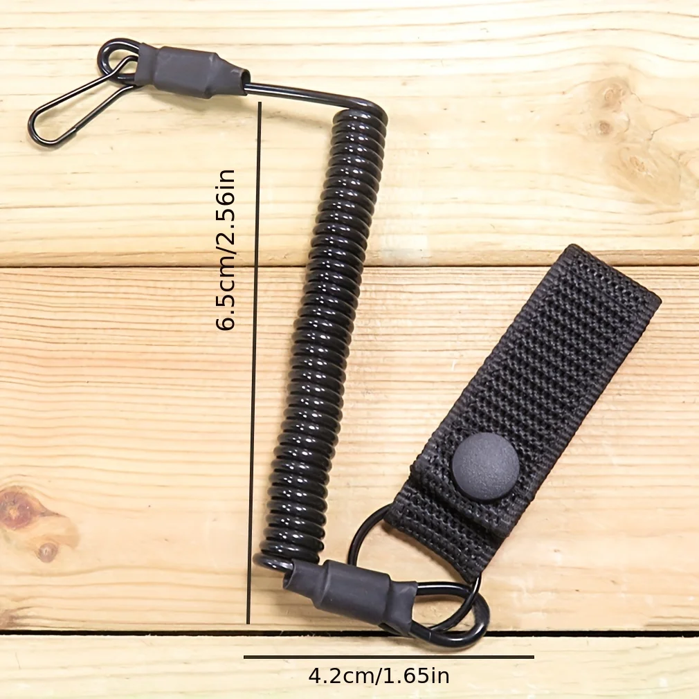 Swing Seat Belt - 戦術的な紛失防止弾性ストラップ盗難防止アンチカットスプリングシートベルト銃ロープキーリング懐中電灯アクセサリー