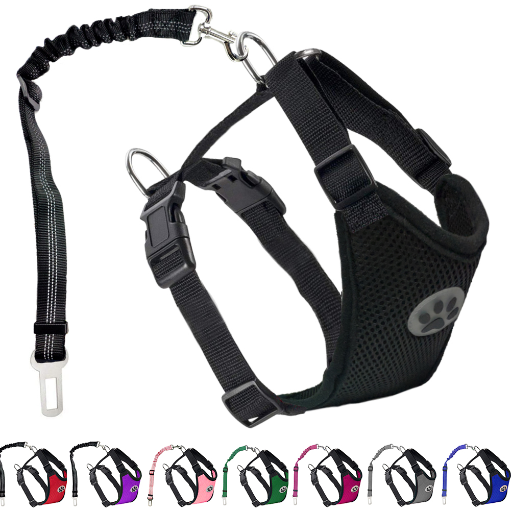 Swing Seat Belt - 犬用ハーネスベルト,ペット用アクセサリー,通気性メッシュ,調節可能,犬用,チャイルドシート用