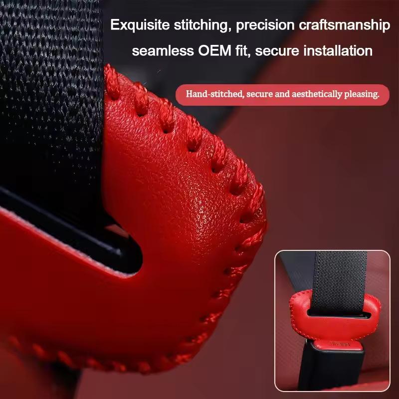Swing Seat Belt - [MS]ユニバーサルレザーカーセーフティシートベルト傷防止カバー 車用シートベルトソケット保護カバー ボタン保護ケース
