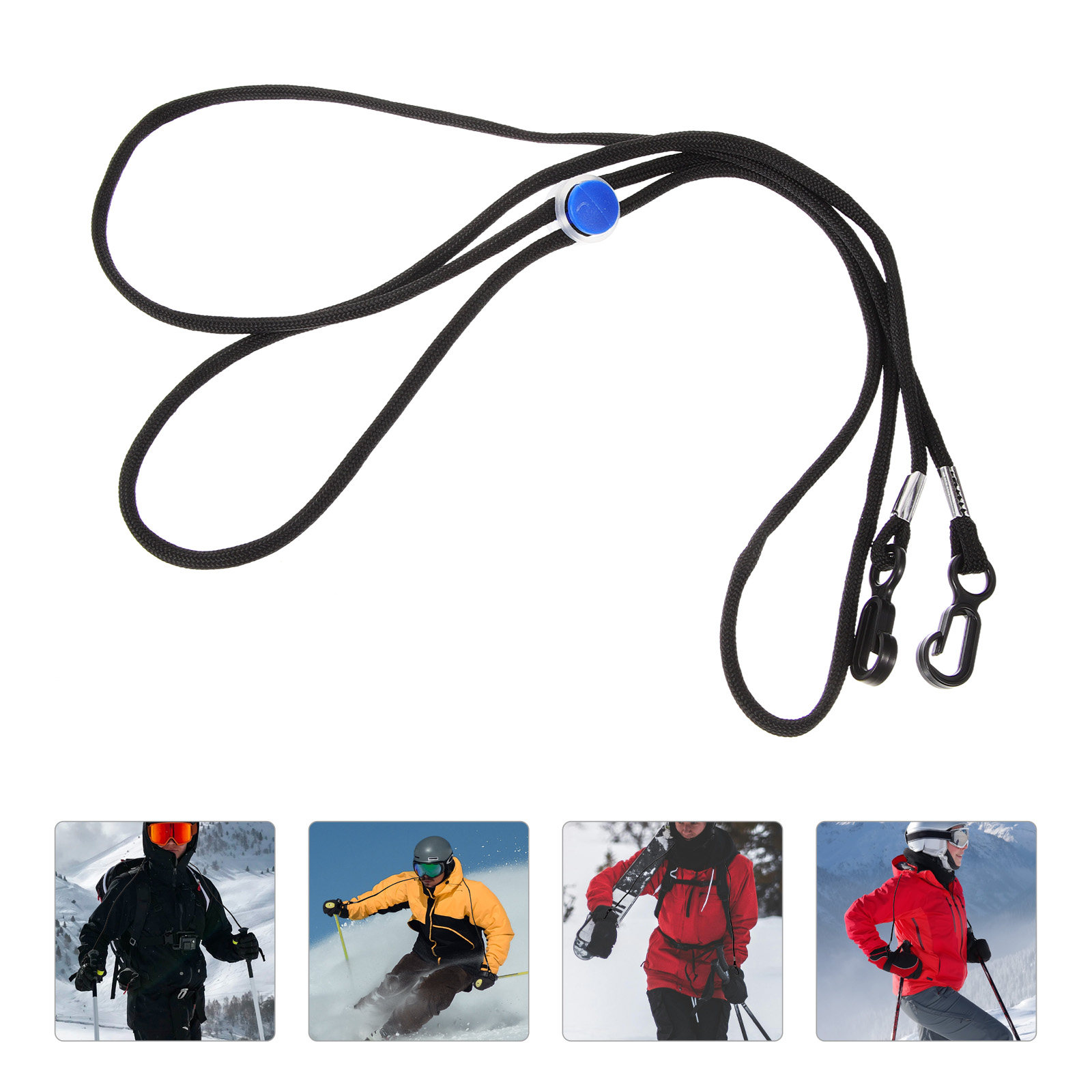 Kids Outdoor Gloves - 滑り止めグローブストラップロープ、紛失防止ホルダー、冬用アウトドアグローブ、子供用スケートミトン、ネックハンガー、携帯用、丈夫なナイロン製