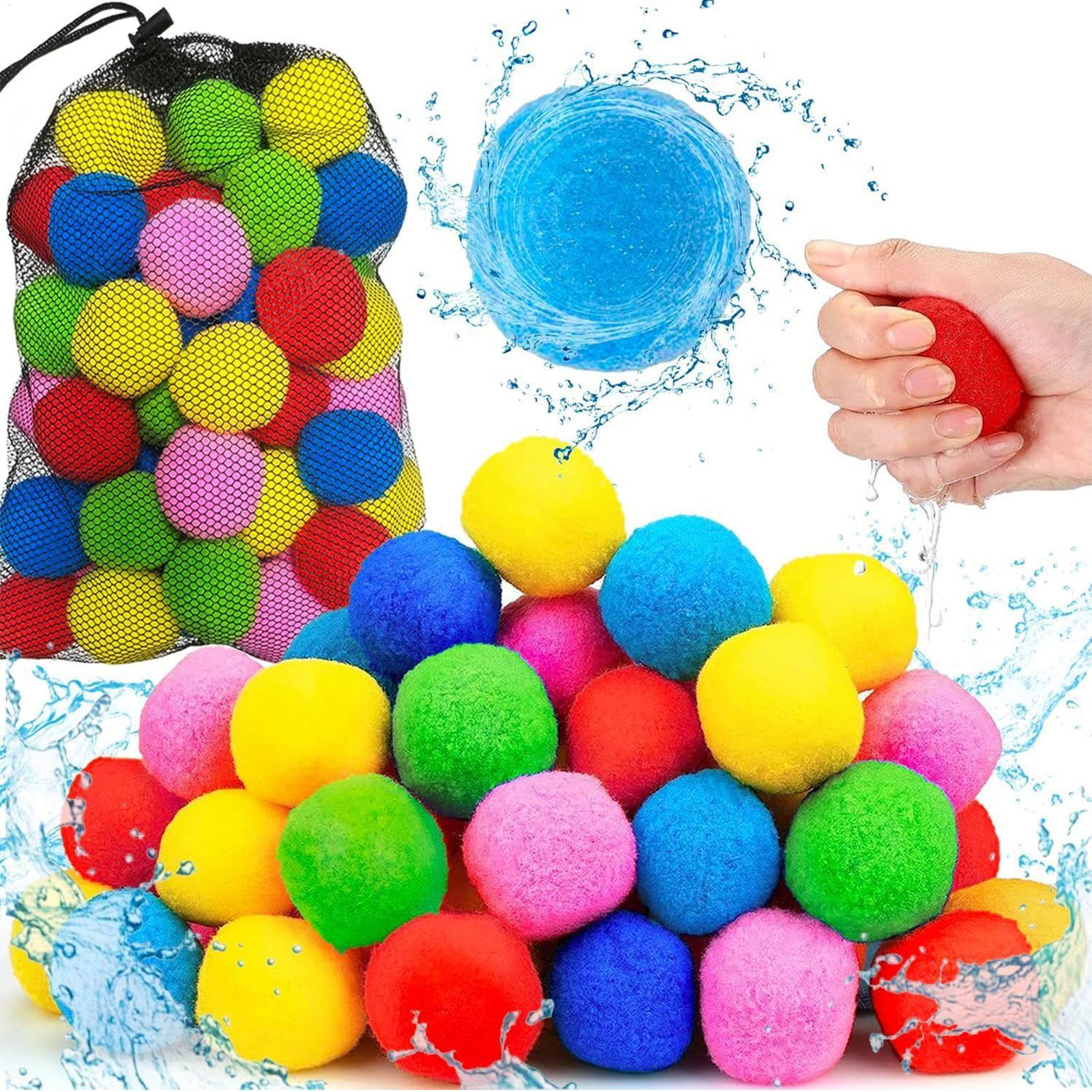 Kids Outdoor Water Toys - 60個/セット 再利用可能な水ボール インスタントリフィル ソフトビーチトイ 家族向け屋外ゲーム ウォータースポンジボール