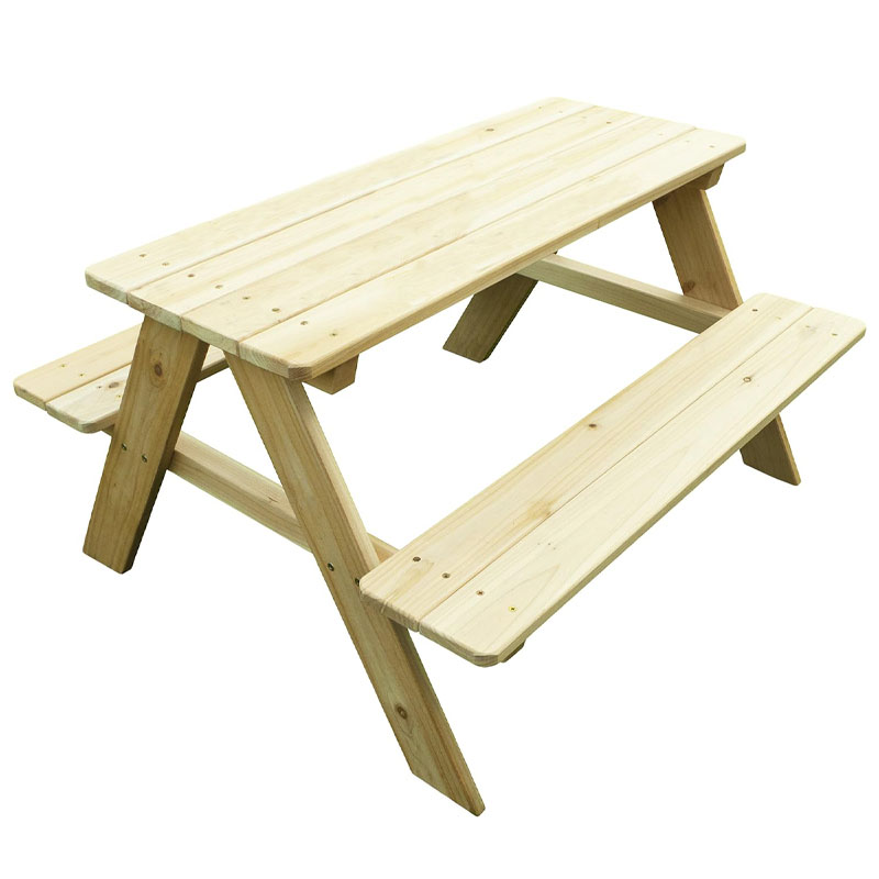 Kids Outdoor Wooden Table - 屋外木製子供用ピクニックテーブルベンチ - 素朴なスタイルのガーデン用パティオ家具