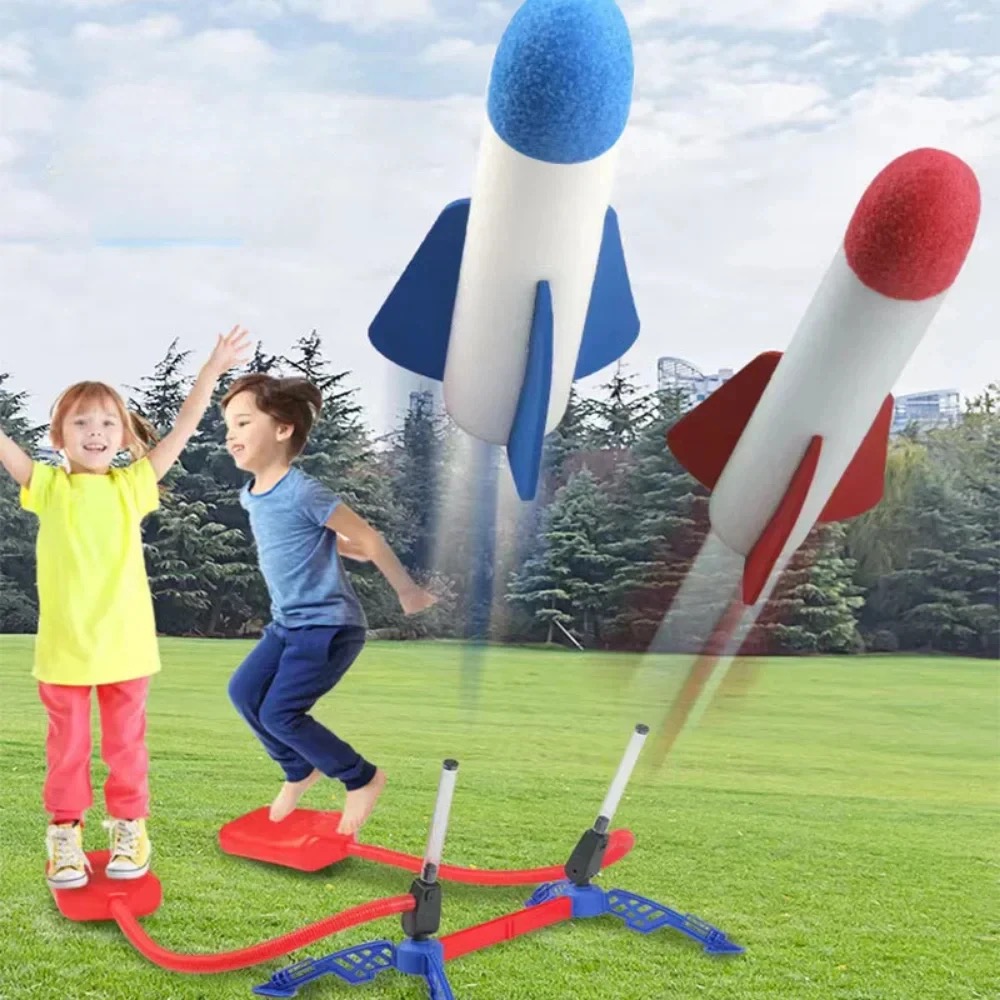 Kids Outdoor Jumpsuit - 子供用屋外ロケットフットポンプ、屋外空気圧式ロケットスーツジャンプ、空気式ロケットランチャーゲーム、子供用おもちゃギフト