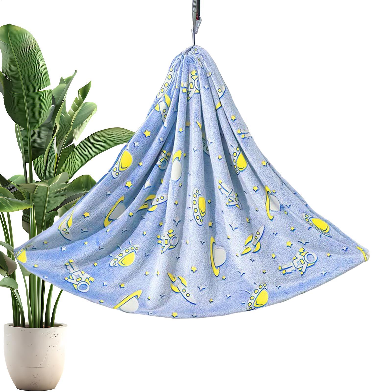 Kids Outdoor Hammock Swing - 子供用スイングチェア 暗闇で光る感覚ハンモックチェア フランネルブランケット ソフト 屋外 屋内