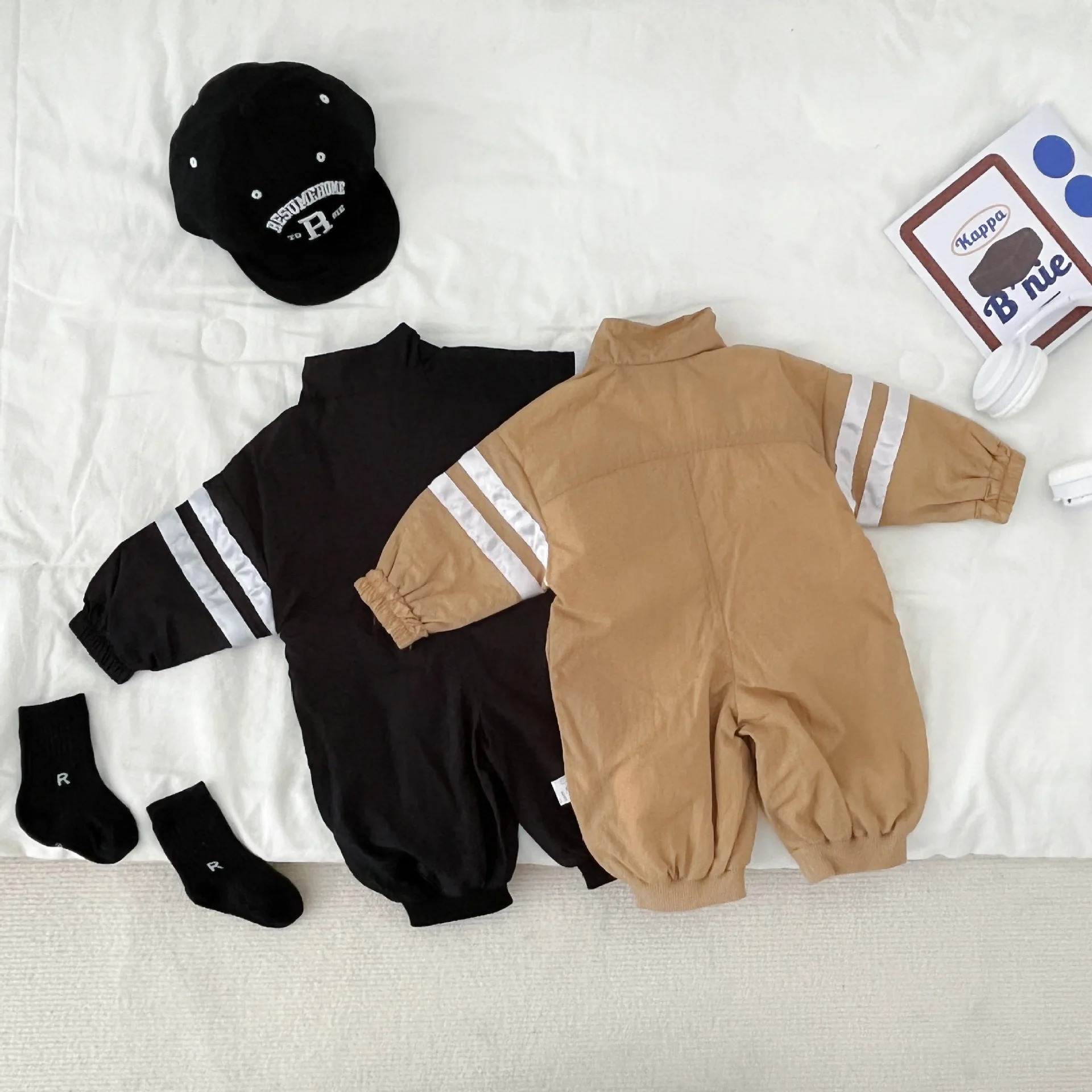 春の赤ちゃん男の子女の子カジュアル長袖ジッパー付きジャンプス - Kids Outdoor Jumpsuit のレビューと価格