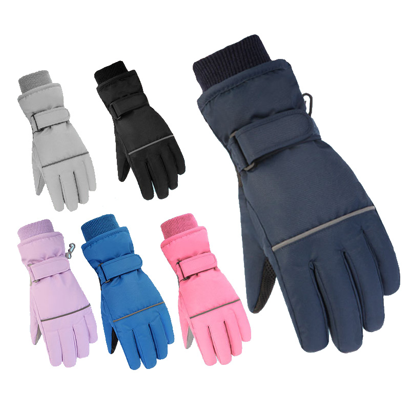 防水スキー手袋大人子供厚い子供スノーボード手袋屋外フリース裏 - Kids Outdoor Gloves のレビューと価格