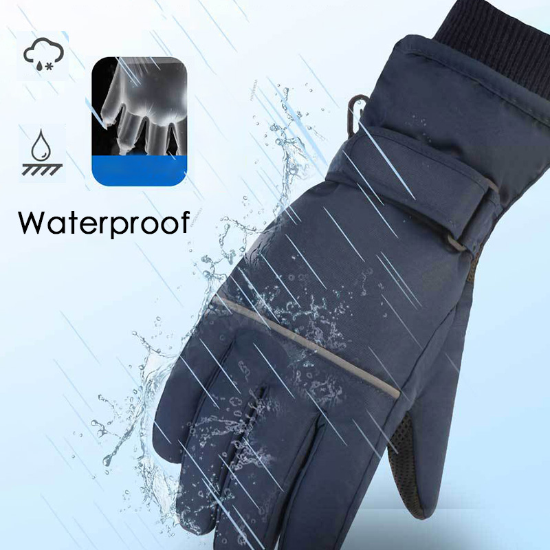 防水スキー手袋大人子供厚い子供スノーボード手袋屋外フリース裏 - Kids Outdoor Gloves のレビューと価格