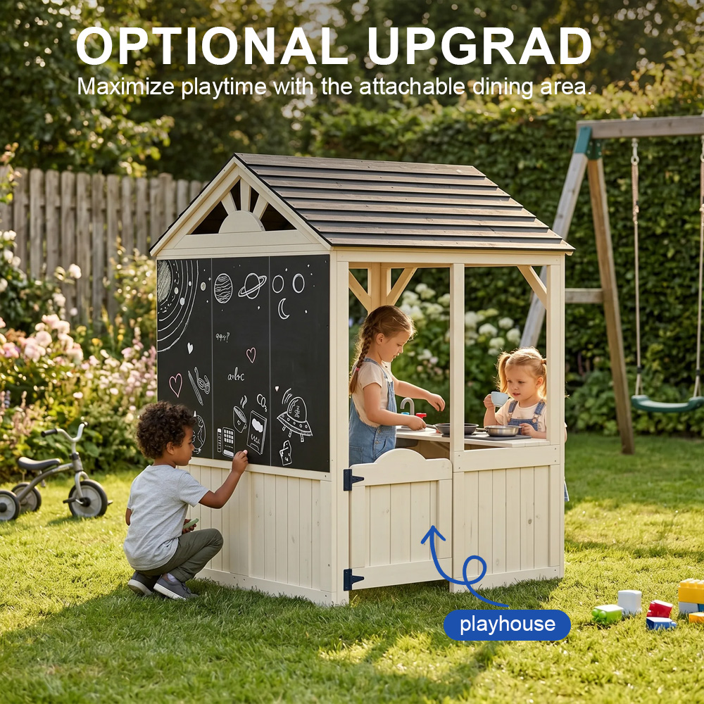 庭用家具、子供用プレイハウス、遊び場、屋外ピクニックテーブル - Kids Outdoor Wooden Table のレビューと価格