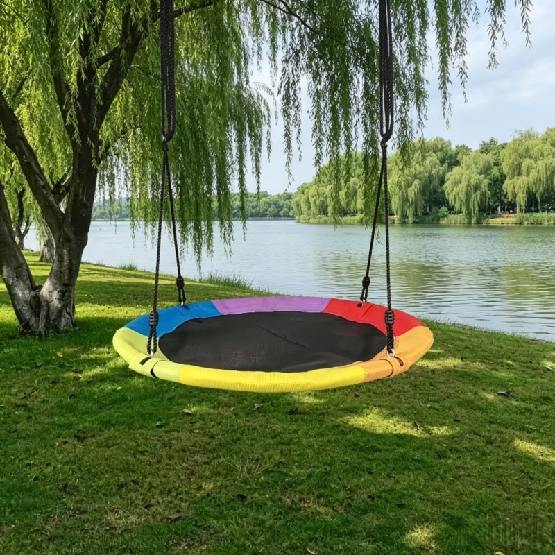 円形オックスフォードネットキャンバス子供用ハンモック吊り下げ - Kids Outdoor Hammock Swing のレビューと価格