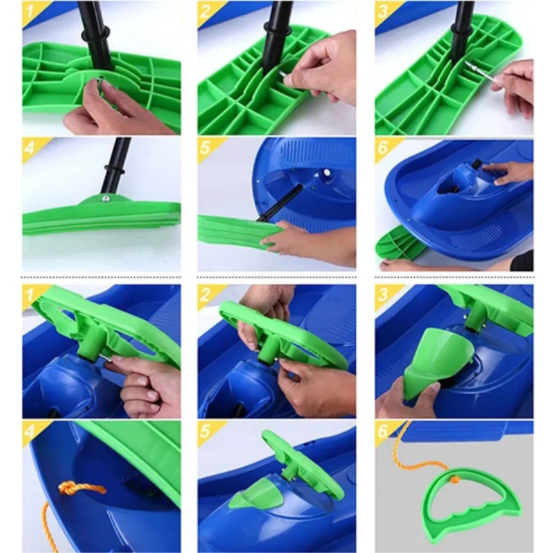 子供用スノースレッド、ステアリングホイールとブレーキ付き、冬 - Kids Unique Outdoor Toys のレビューと価格