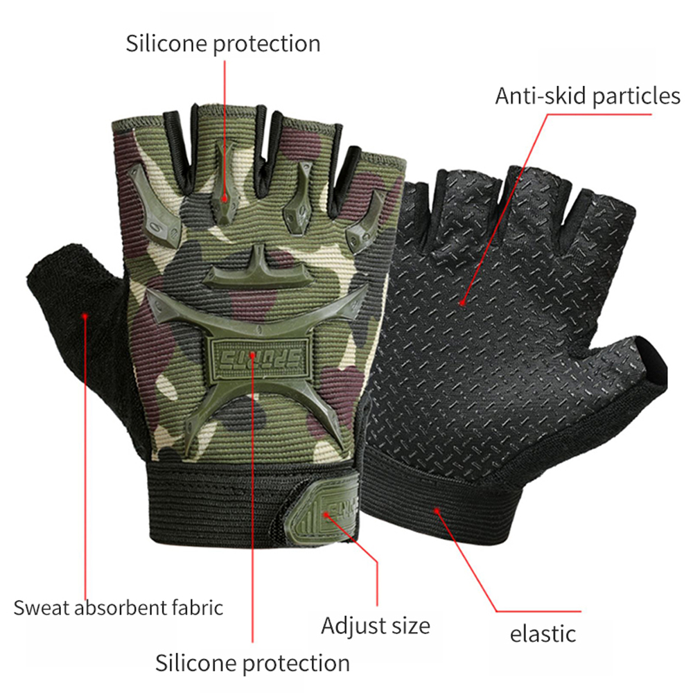 1 ペア子供用スポーツグローブ、ハーフフィンガーグローブ子供 - Kids Outdoor Gloves のレビューと価格