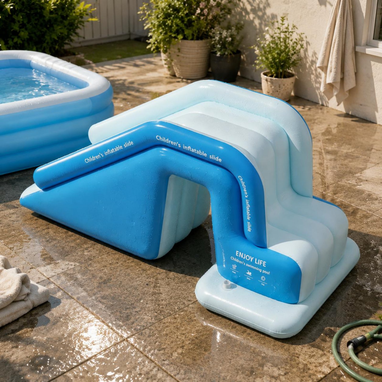 インフレータブルプールスライド 折りたたみ式インフレータブル - Kids Outdoor Water Toys のレビューと価格