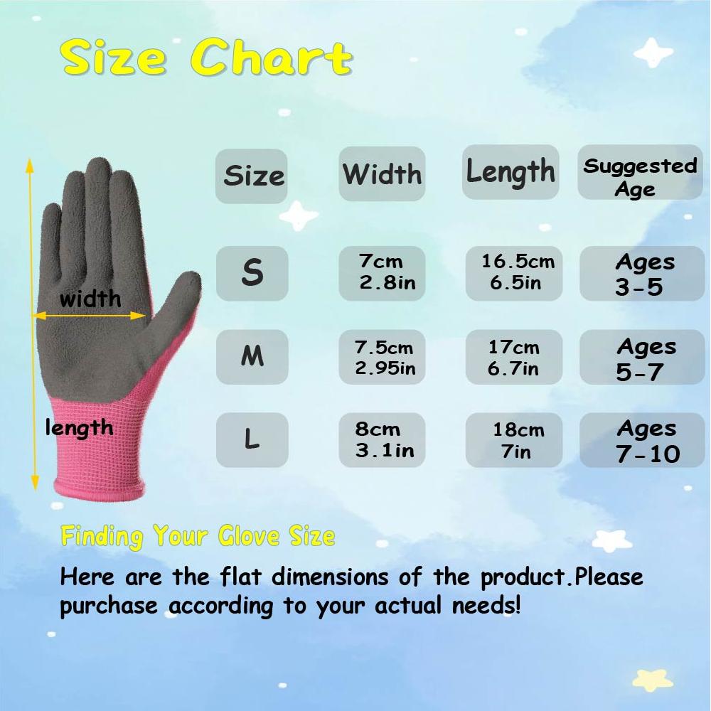 4組の子供用ラテックス手袋、さまざまな色とかわいい模様で、屋 - Kids Outdoor Gloves のレビューと価格