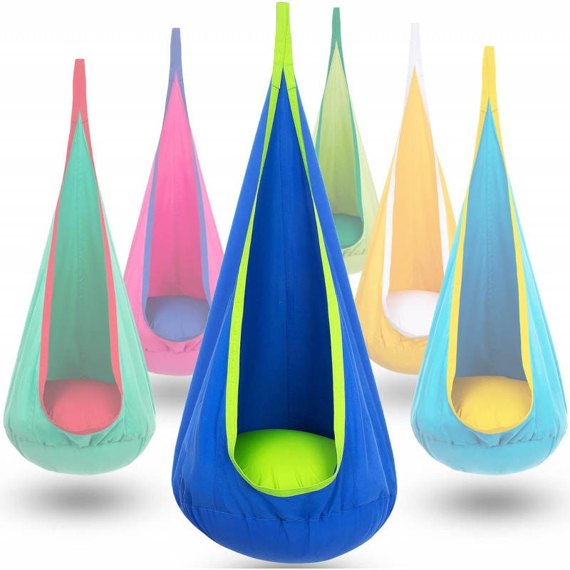 子供用ハンギングポッドスイングハンモックチェア、空気注入式ク - Kids Outdoor Hammock Swing のレビューと価格