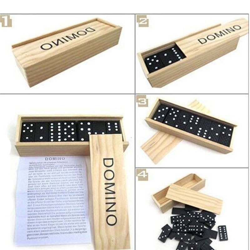 28 ピース/セット木製ドミノボードゲームテーブルゲームドミ - Kids Outdoor Wooden Table のレビューと価格