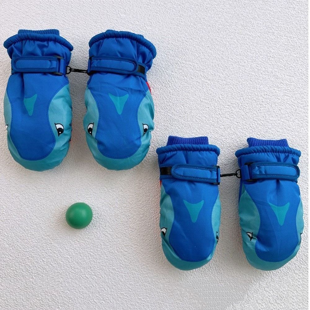 漫画子供用スキーグローブ サメ柄 ナックル付き キッズスノー - Kids Outdoor Gloves のレビューと価格