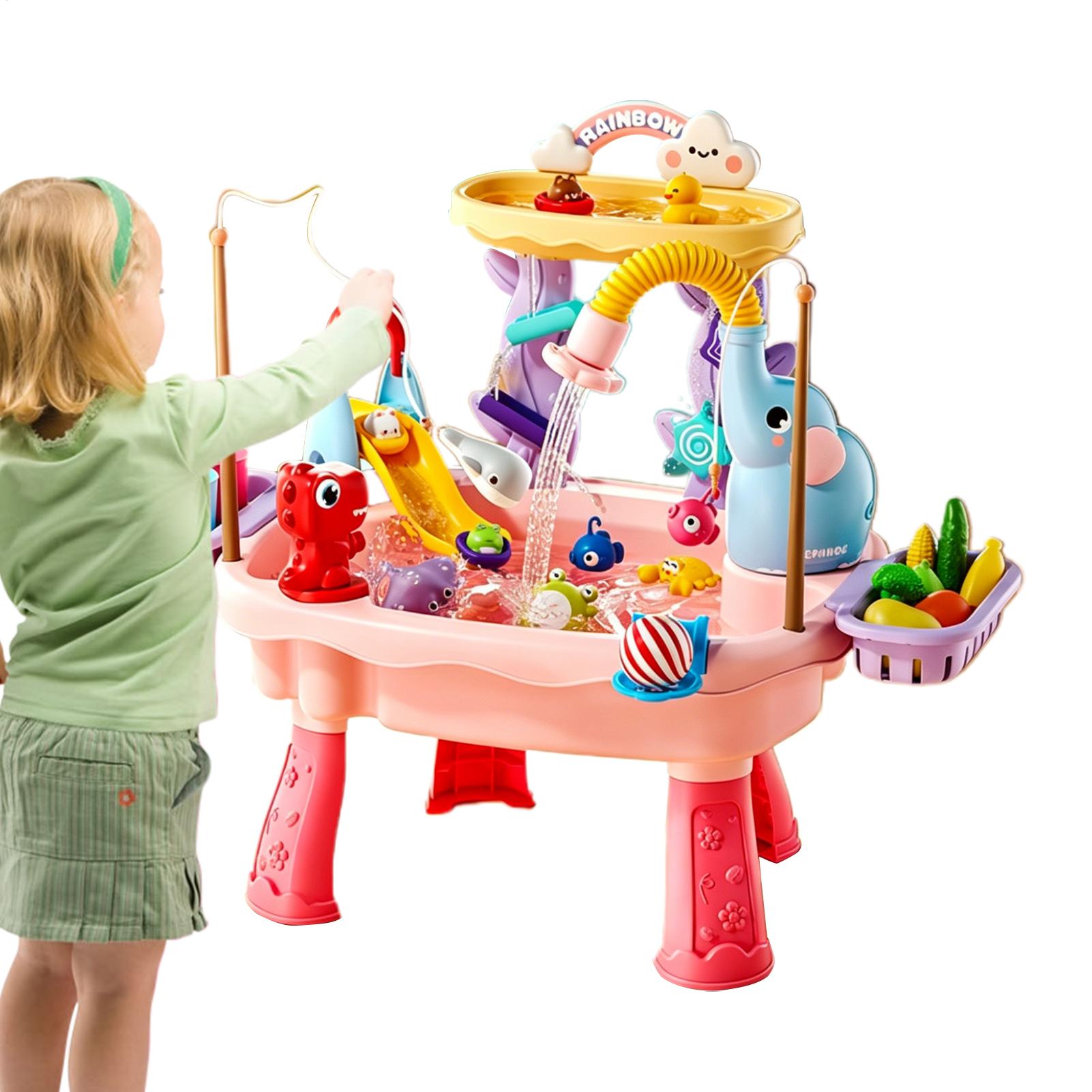1pc アップグレードされた幼児用ウォーターテーブルキッチン - Kids Outdoor Sensory Table のレビューと価格