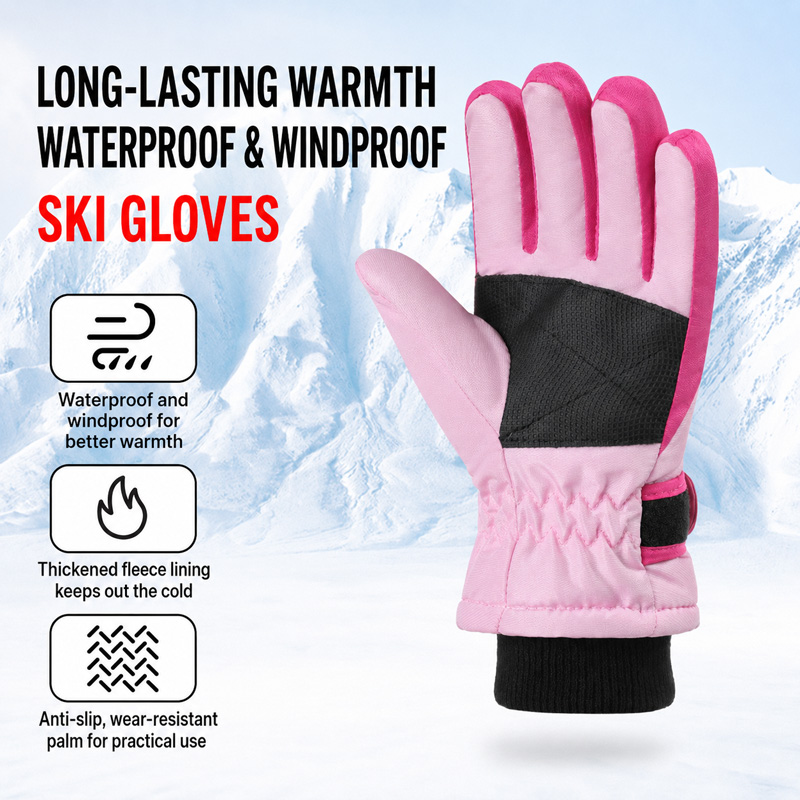 子供用冬用スキーグローブ防水防風子供用スノーグローブ男の子女 - Kids Outdoor Gloves のレビューと価格