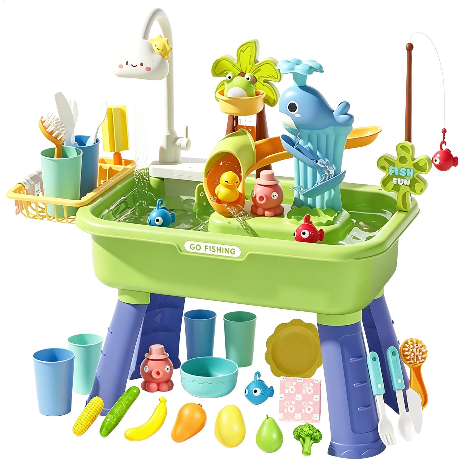 ポンプ付きキッズウォーターテーブル、幼児向け感覚遊びシンクア - Kids Outdoor Sensory Table のレビューと価格