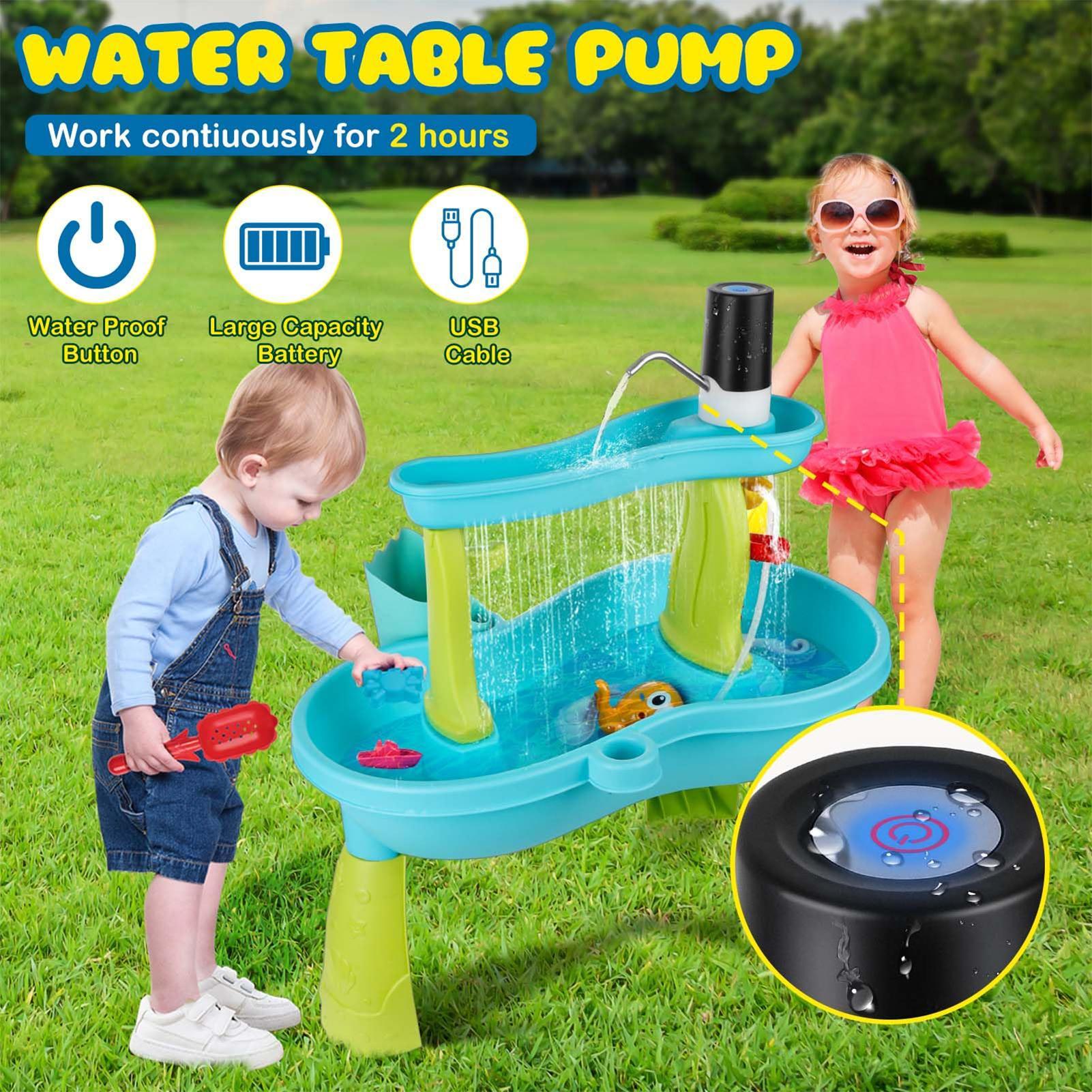 小型コードレス充電式ウォーターテーブルポンプ、電池式屋外玩具 - Kids Outdoor Water Play Table のレビューと価格