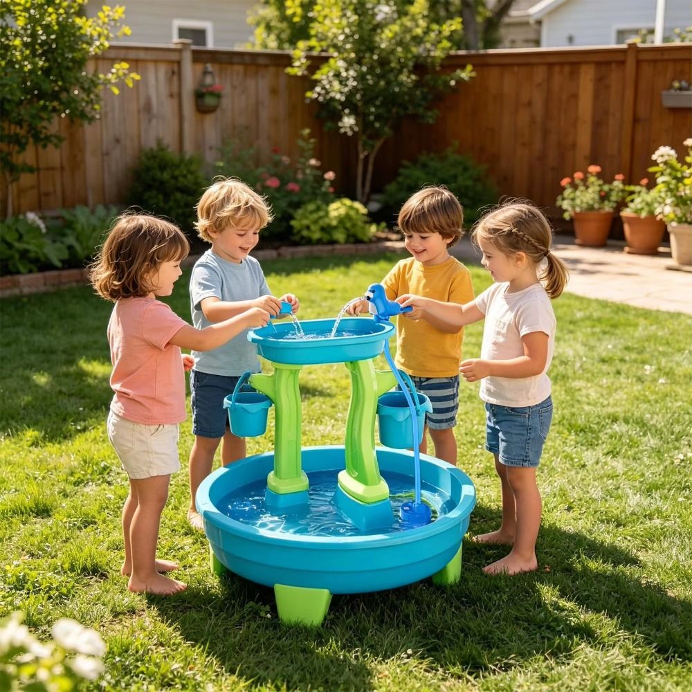 ポータブルノードリル式ウォーターテーブルポンプ シーライオン - Kids Outdoor Water Play Table のレビューと価格