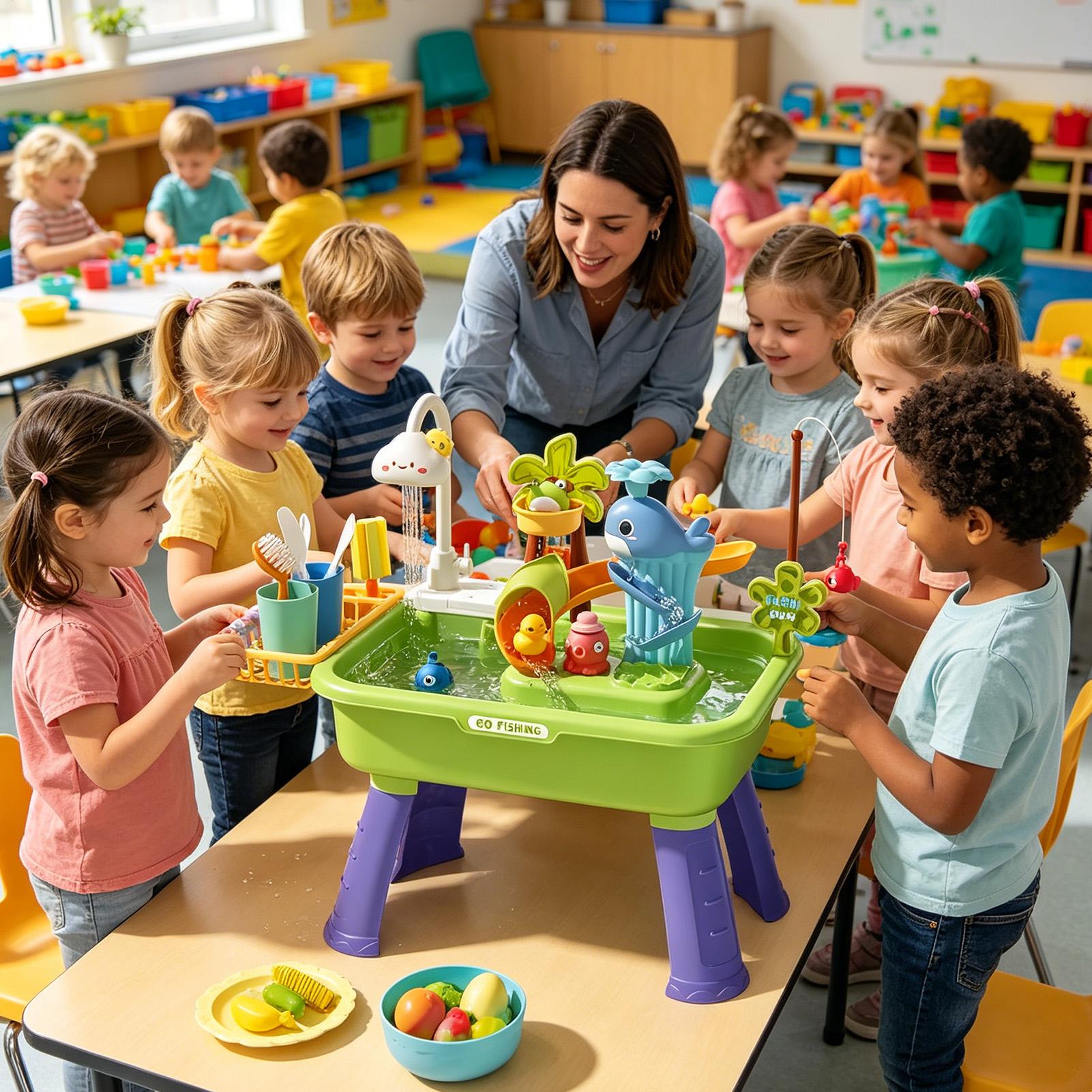 子供用ウォーターテーブル ポンプ付き 楽しい学習玩具 キッズ - Kids Outdoor Water Play Table のレビューと価格