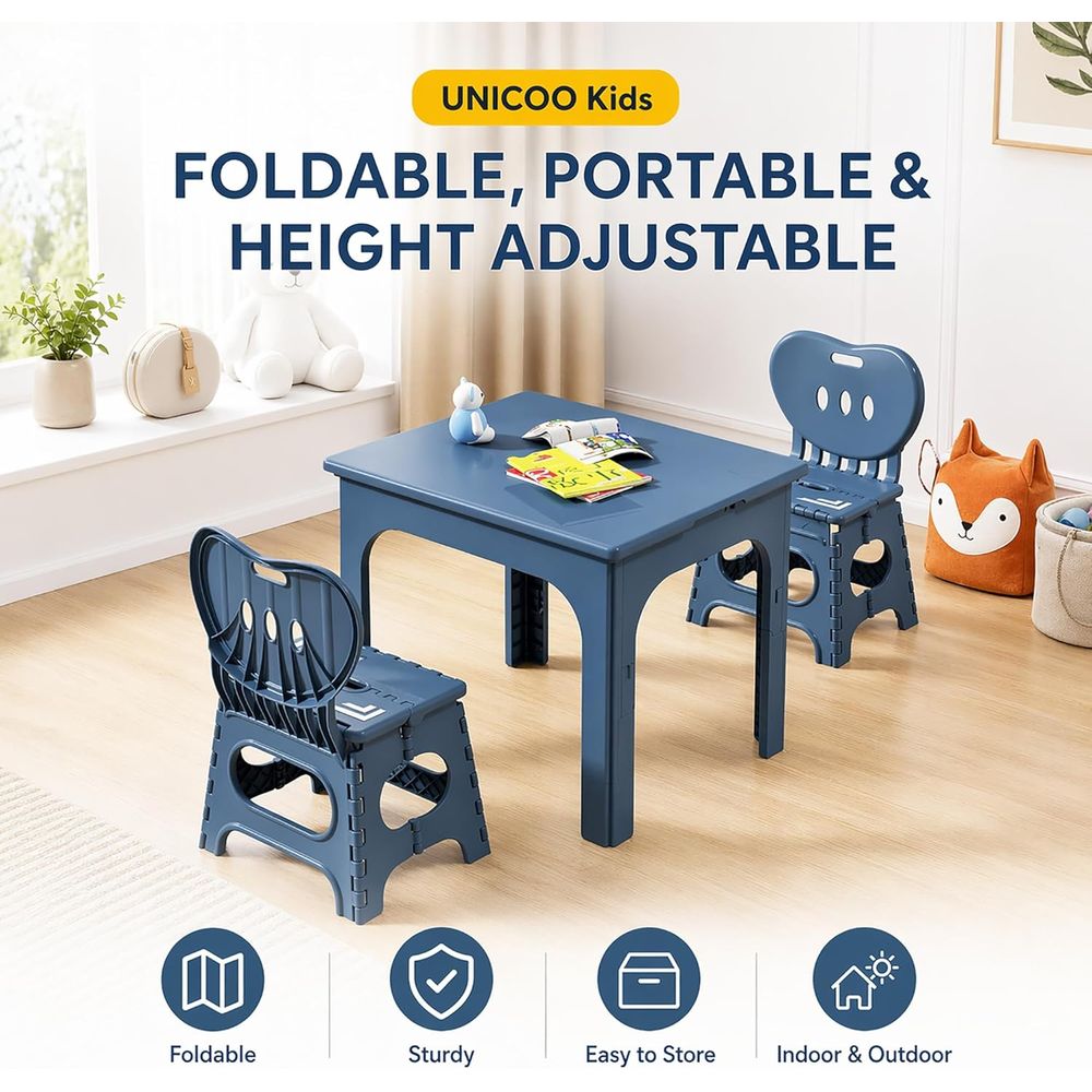 折りたたみ式テーブルと椅子セット、高さ調節可能なポータブルア - Kids Outdoor Wooden Table のレビューと価格