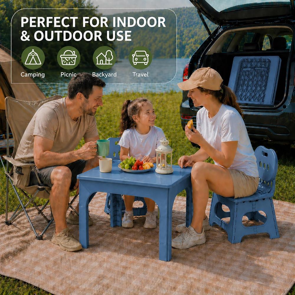 折りたたみ式テーブルと椅子セット、高さ調節可能なポータブルア - Kids Outdoor Wooden Table のレビューと価格