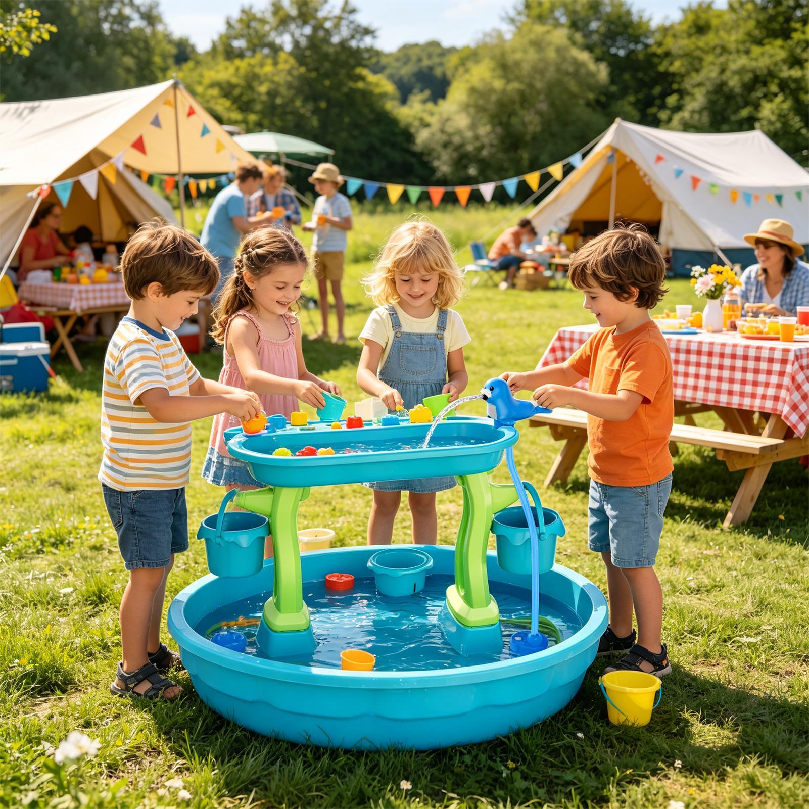 充電式ウォーターテーブルスプレーポンプスプラッシュおもちゃア - Kids Outdoor Water Play Table のレビューと価格