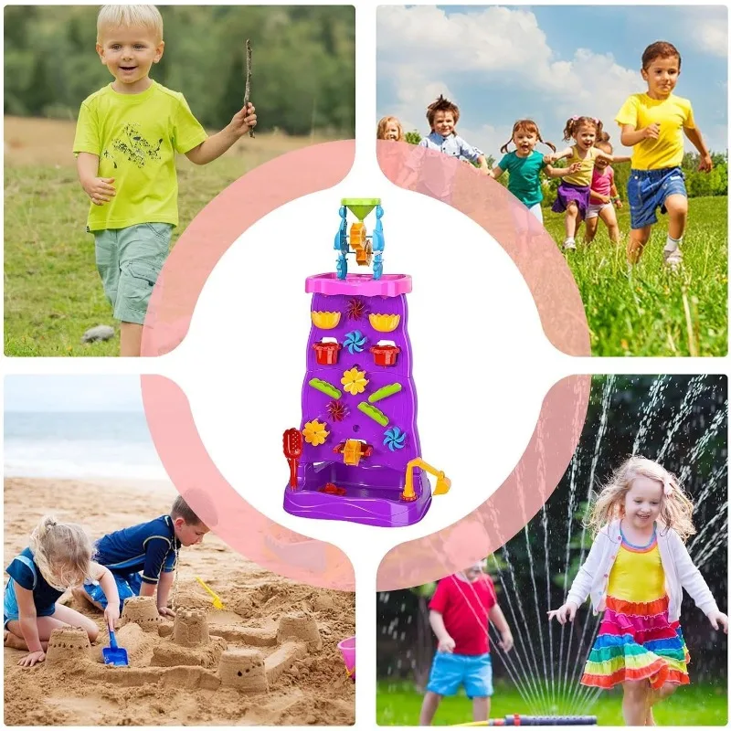 子供用ウォーターテーブル 両面滝砂遊びセット 屋外砂遊びステ - Kids Outdoor Water Play Table のレビューと価格