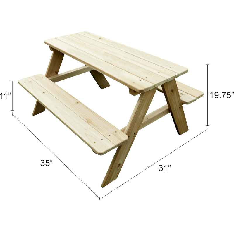 屋外木製子供用ピクニックテーブルベンチ - 素朴なスタイルの - Kids Outdoor Wooden Table のレビューと価格