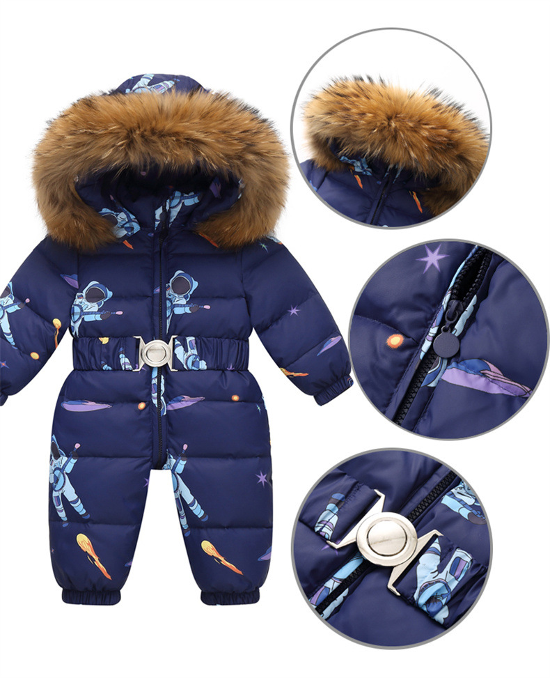 子供用フード付きダウンジャケット,男の子用の暖かいジャンプス - Kids Outdoor Jumpsuit のレビューと価格