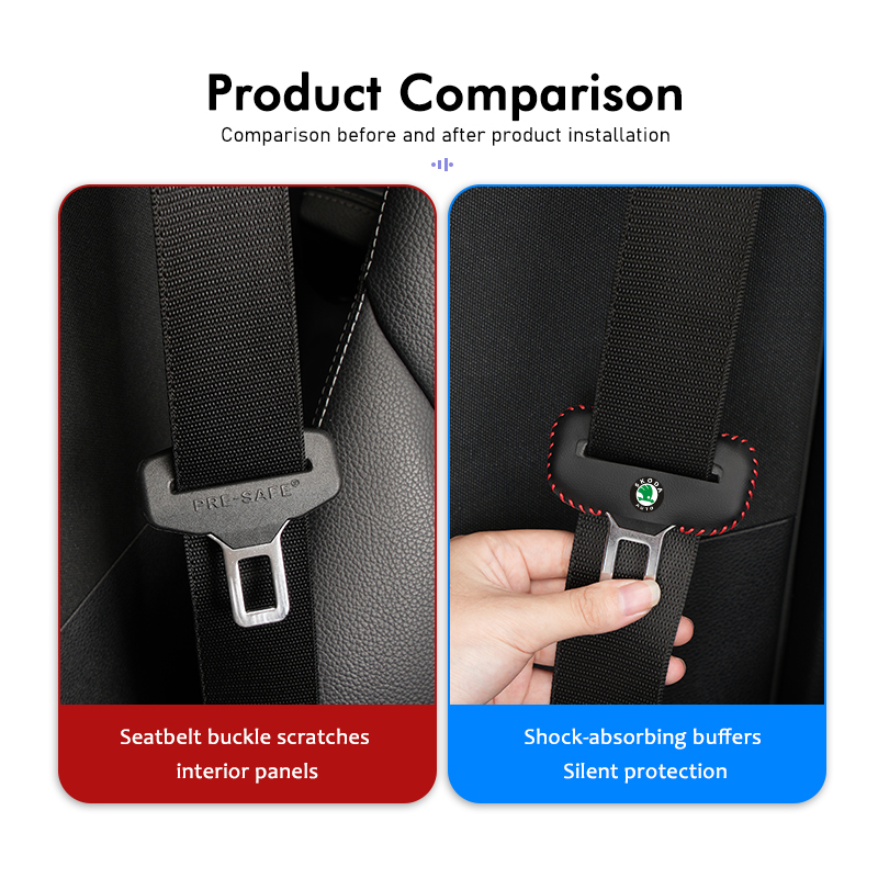 シュコダ用 PU レザーカーシートベルトバックルクリップカバ - Swing Seat Belt のレビューと価格