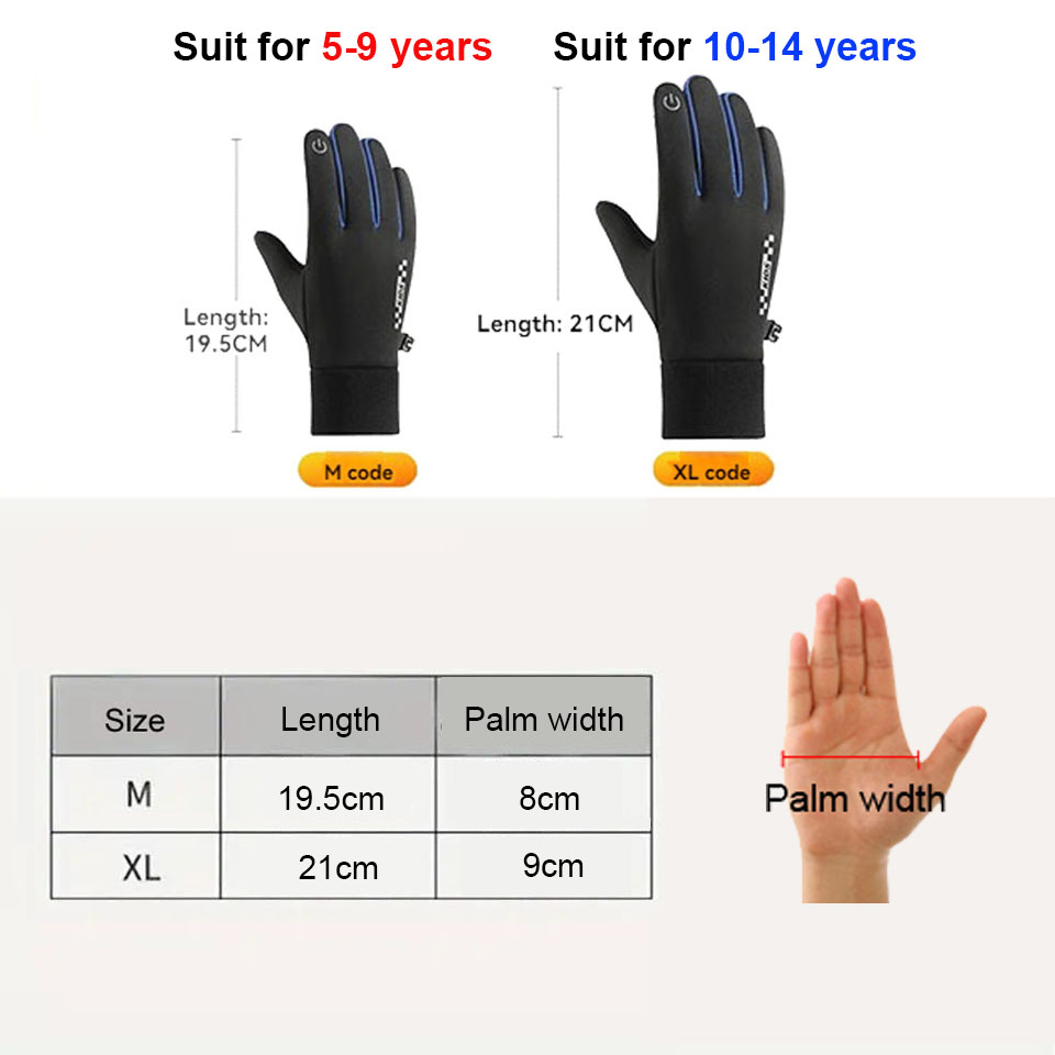 GTUBIKE 子供用手袋 タッチスクリーン アウトドア サ - Kids Outdoor Gloves のレビューと価格