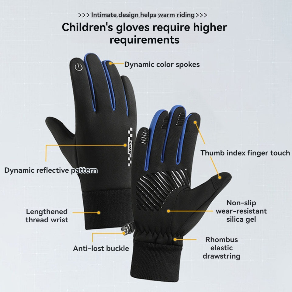 GTUBIKE 子供用手袋 タッチスクリーン アウトドア サ - Kids Outdoor Gloves のレビューと価格