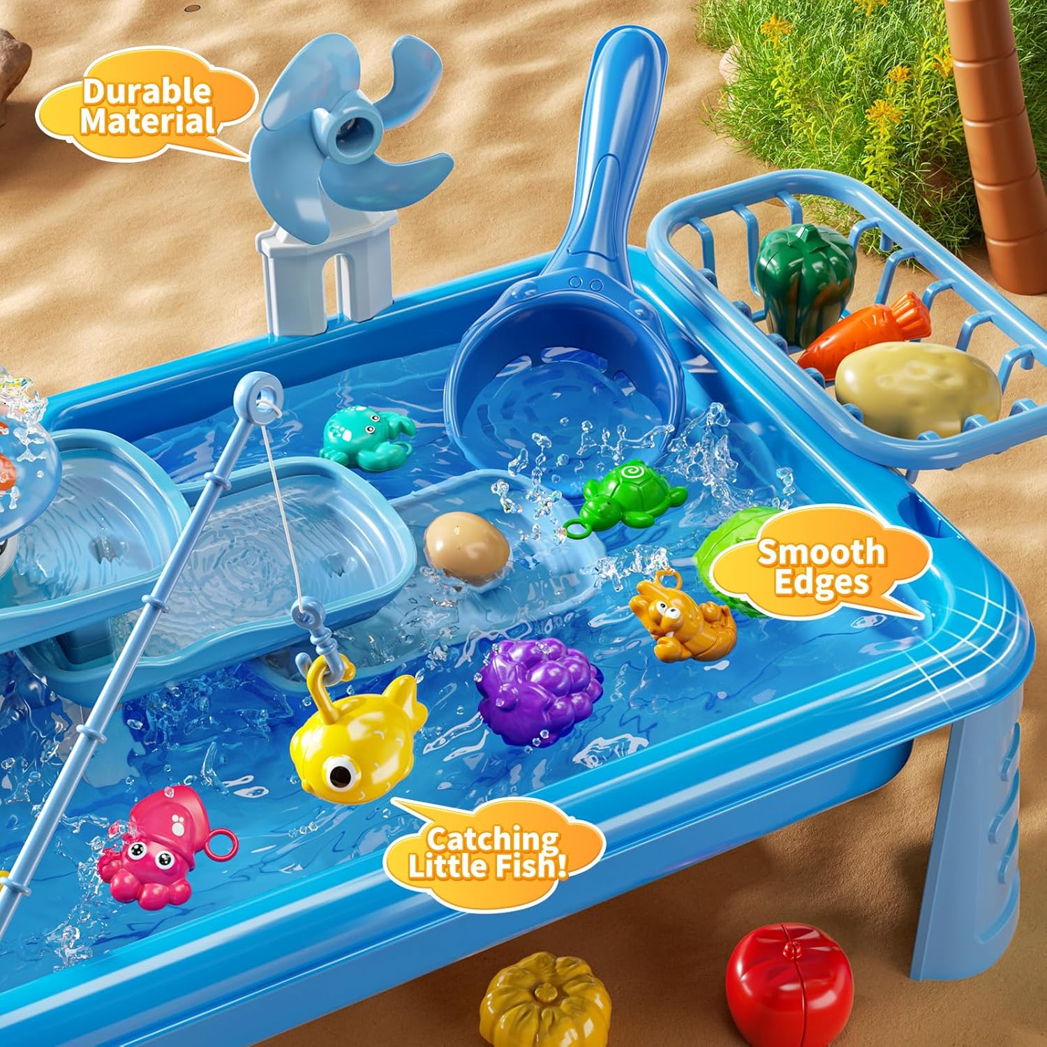 子供用ウォーターテーブル遊び場シンクおもちゃ、流水付き屋外キ - Kids Outdoor Water Play Table のレビューと価格